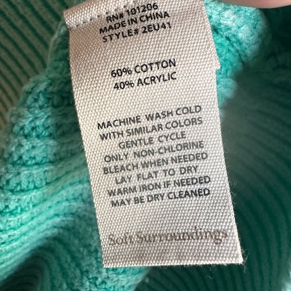 Soft Surroundings Knit Aqua Sweater Size Large Very Soft - Picture 4 of 4